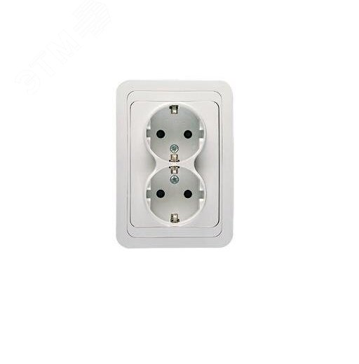 Розетка 2-м СП Mimoza 16А IP20 с заземл. бел./бел. 12082 - Makel