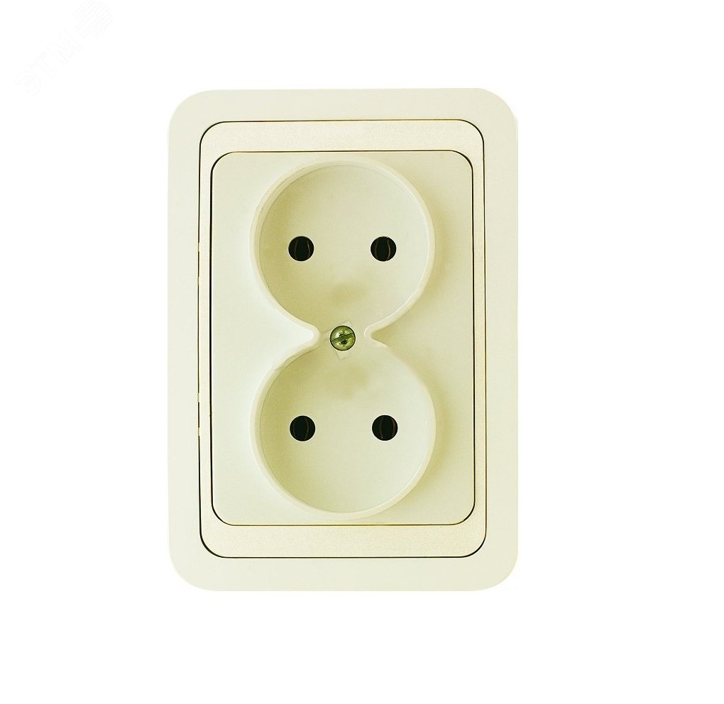Розетка 2-м СП Mimoza 16А IP20 без заземл. крем./крем. 25017 - Makel