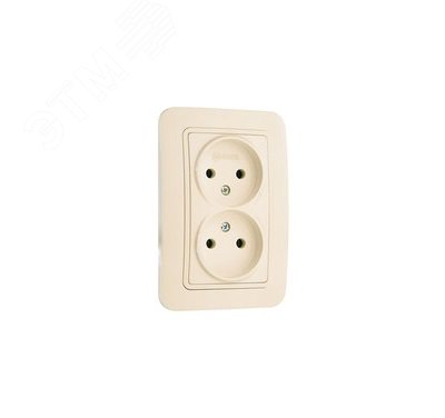 Розетка 2-м СП Lillium 16А IP20 без заземл. крем./крем. 70217 - Makel