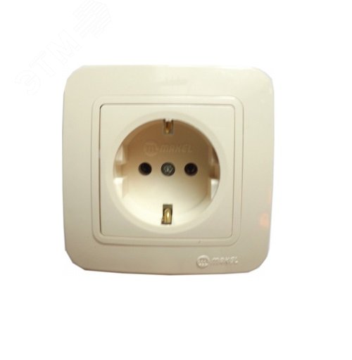 Розетка 1-м СП Lillium 16А IP20 с заземл. крем./крем. 70228 - Makel