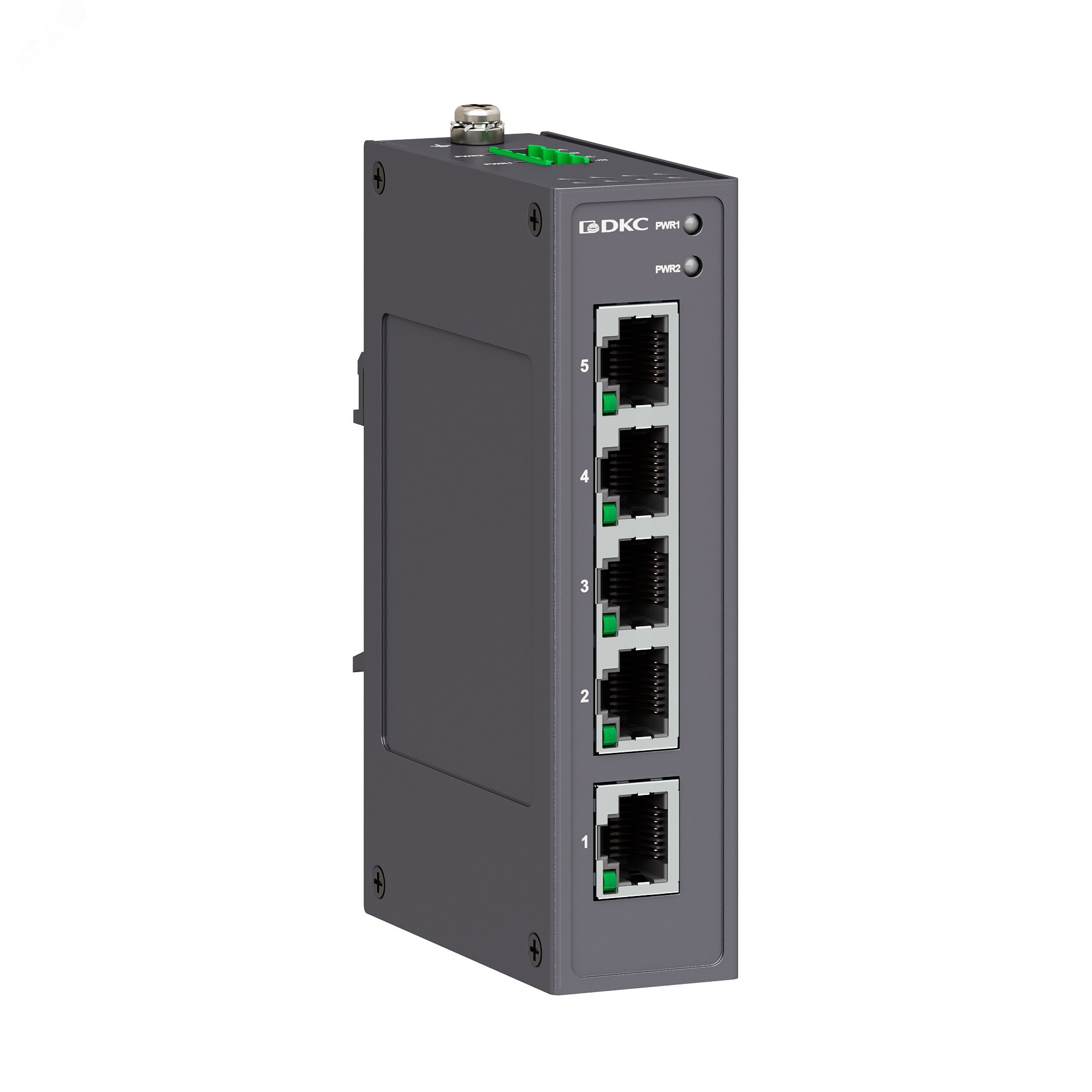 Промышленный неуправляемый коммутатор, 510/100Base-T(X) портов RJ45, 12-48В DC/18-30В AC, с резервированием N1000-5T-P2 - DKC