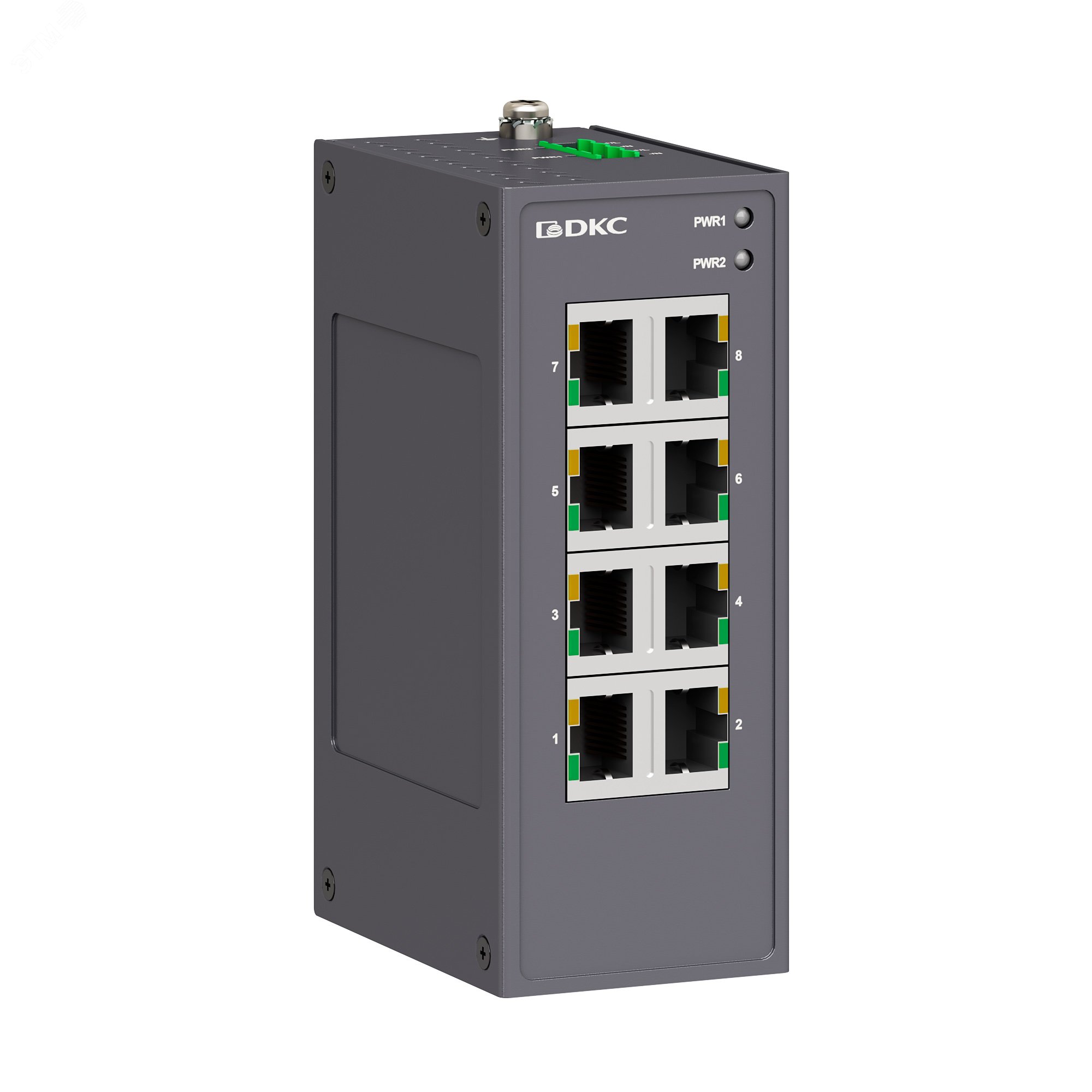 Промышленный неуправляемый коммутатор, 810/100Base-T(X) портов RJ45, 12-48В DC/18-30В AC, с резервированием N1000-8T-P2 - DKC