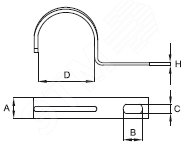 Скоба крепежная однолапковая d38-40мм метал. оцинк. 53347 - DKC