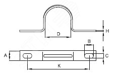 Скоба крепежная двухлапковая d38-40мм метал. оцинк. 53360 - DKC