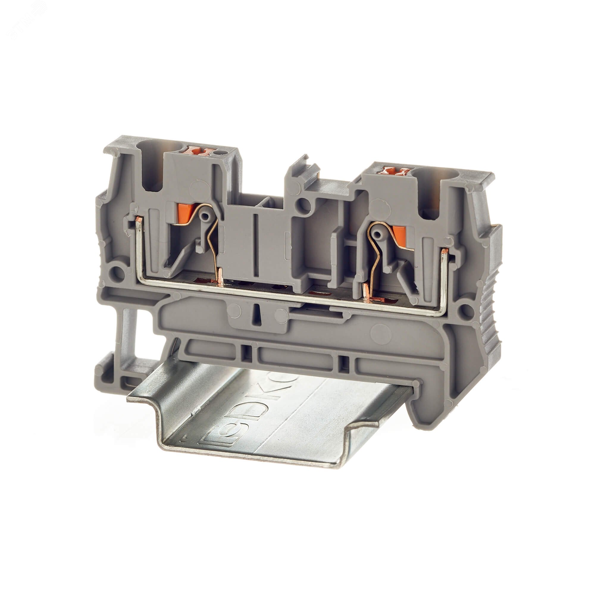 Клемма проходная, зажим push-in, 2 точки подключения, 4 кв.мм, серая VPR-4-GY - DKC