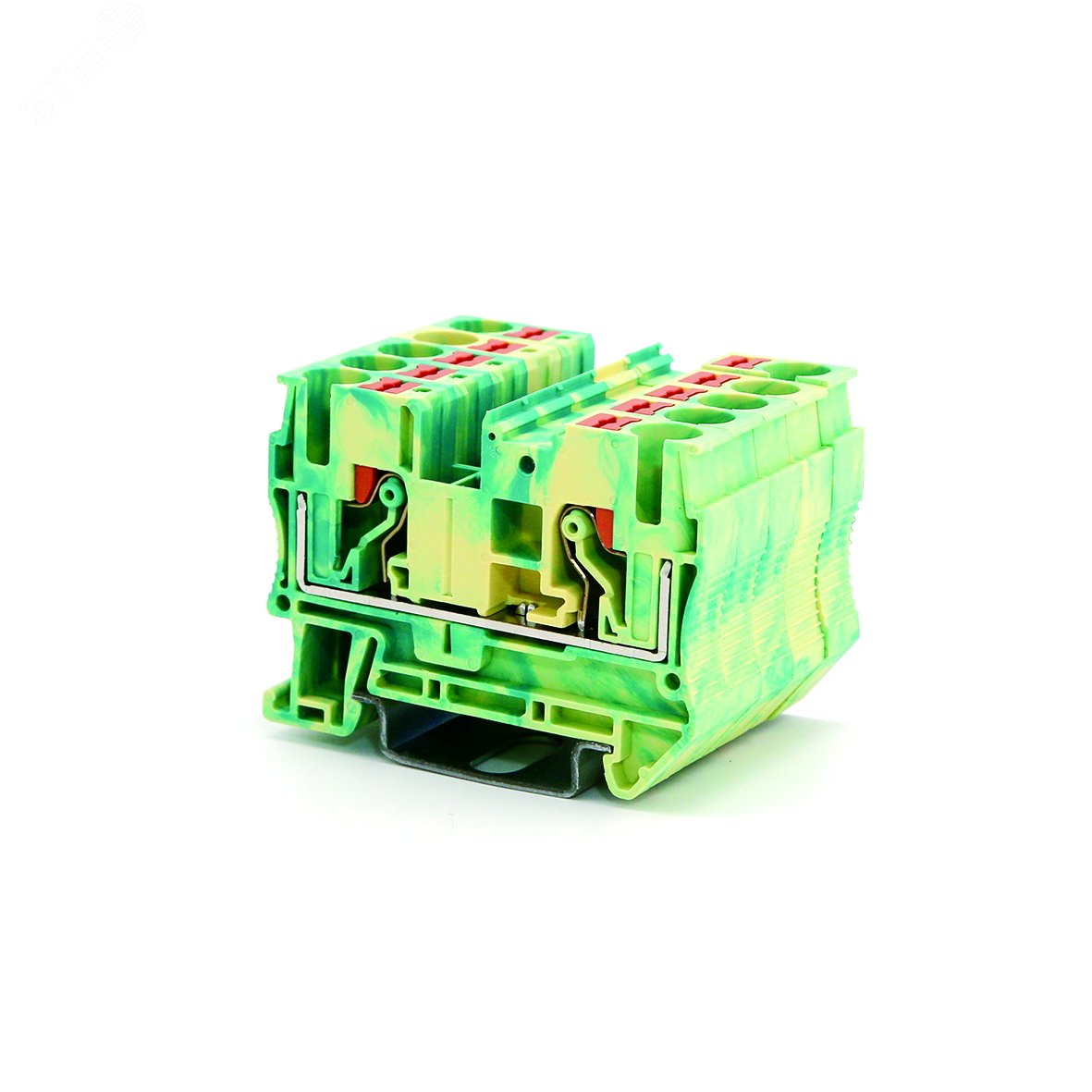 Клемма заземления, зажим push-in, 2 точки подключения, 6 кв.мм VPR-6-PE-YG - DKC