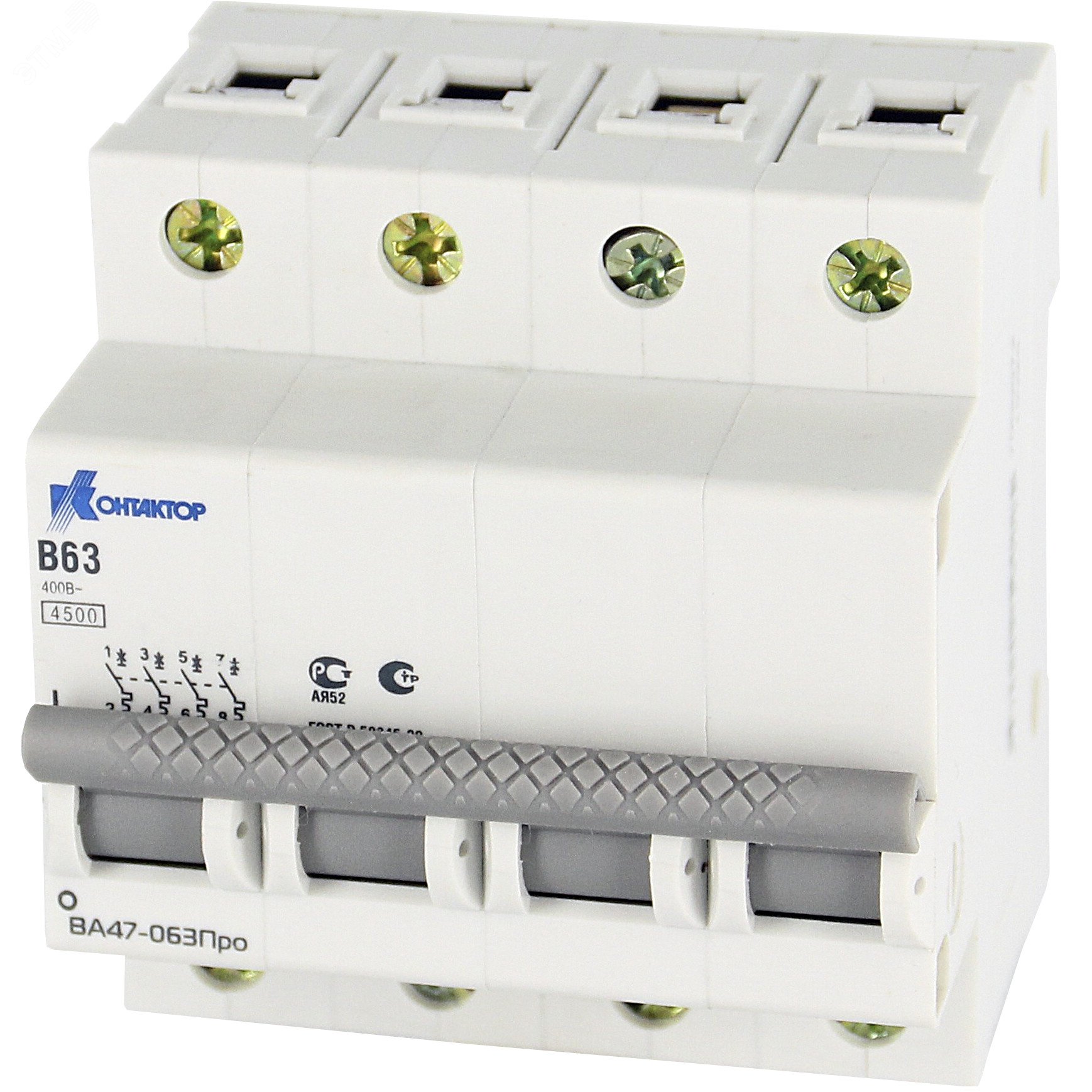 ВА47-063Про, 4P, 20A, Icu-4,5kA, х-ка В 7000067 - КОНТАКТОР(группа Legrand)