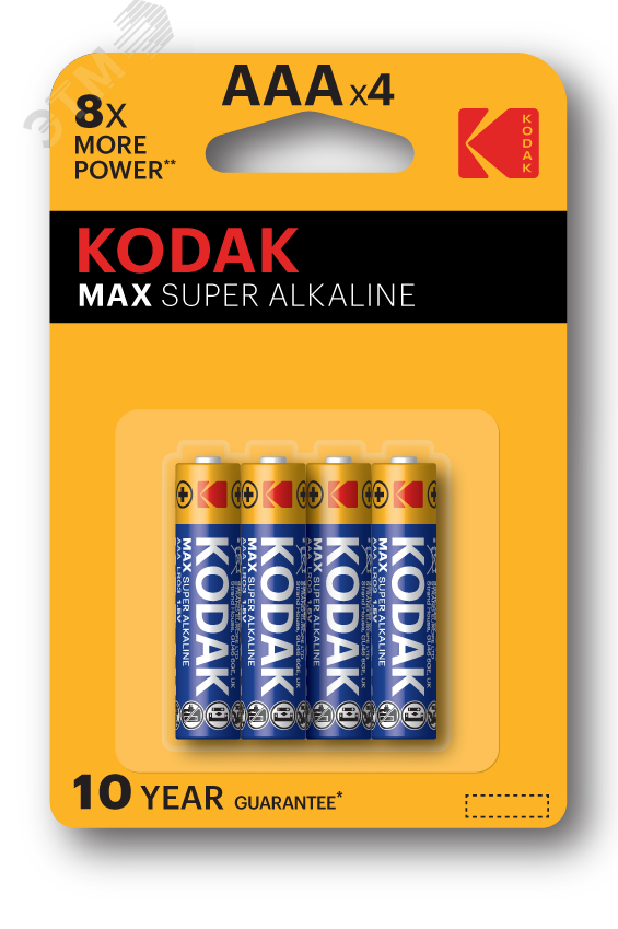 Батарейка MAX LR03-4BL [K3A-4 ] (40/200/32000) СТРОГО КРАТНО 4 шт Б0005124 - Kodak