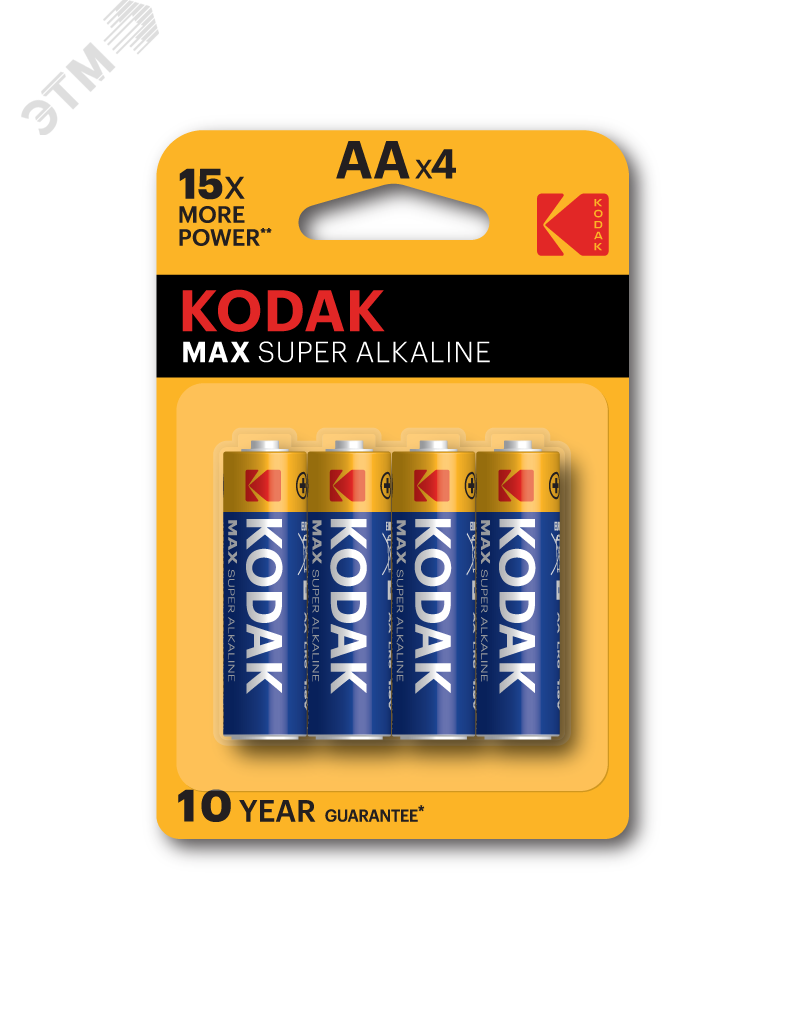 Батарейка MAX LR6-4BL [KAA-4 ] (80/400/17600) СТРОГО КРАТНО 4 шт Б0005120 - Kodak