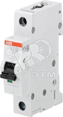 Выключатель автоматический модульный 1п C 6А 6кА S201 C6 ABB 2CDS251001R0064 - ABB