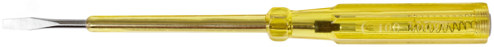 Отвертка индикаторная, желтая ручка 100 - 500 В, 190 мм 56502 - FIT