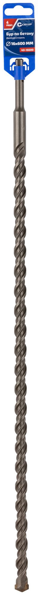 Бур по бетону , Profi, двойная резьба, SDS-Plus, 16 х 600 мм 40-16600 - FIT