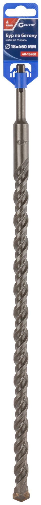 Бур по бетону , Profi, двойная резьба, SDS-Plus, 18 х 460 мм 40-18460 - FIT