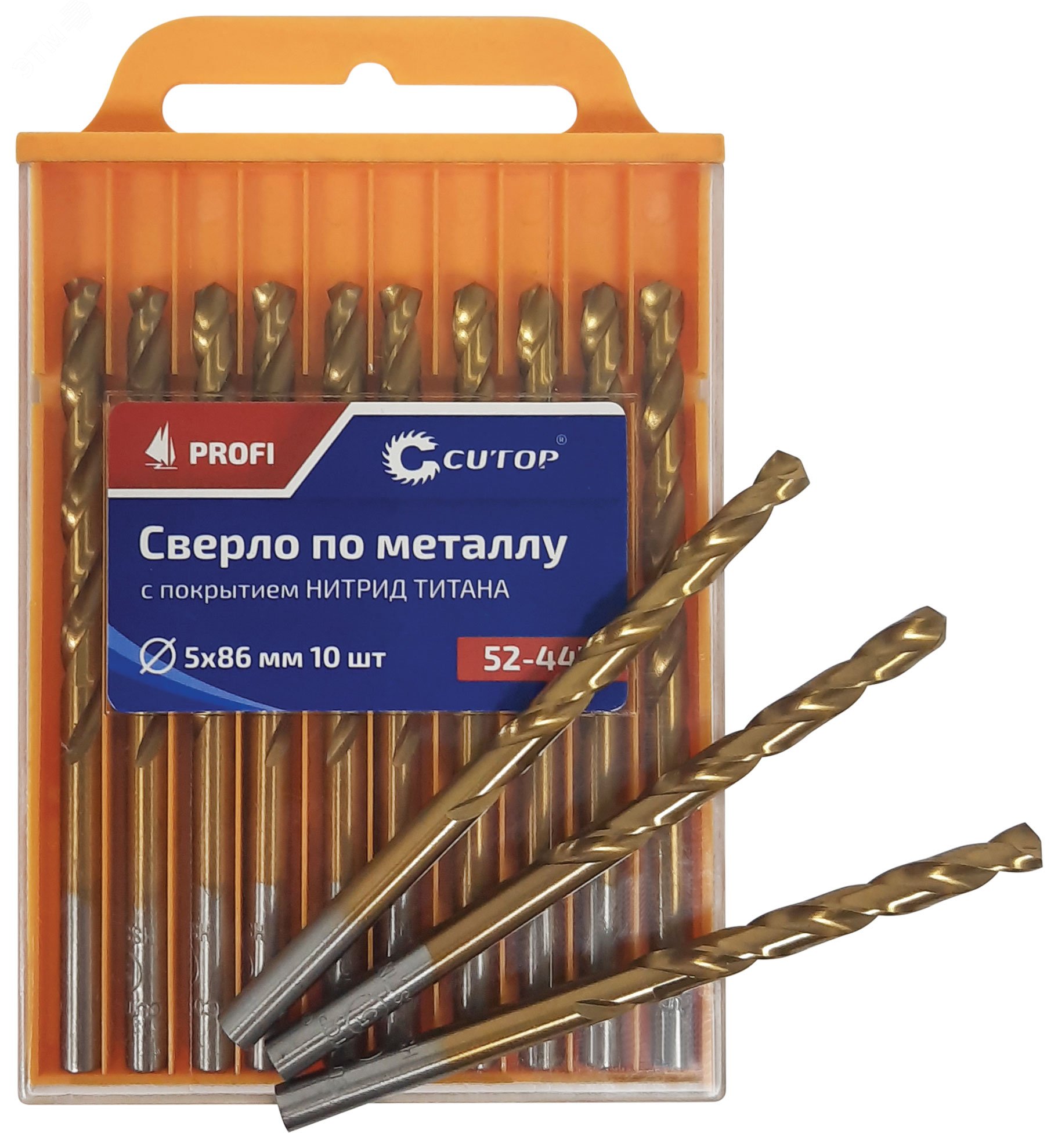 Сверло по металлу Cutop Profi с титановым покрытием, 4х75 мм (10 шт) 52-442 - FIT