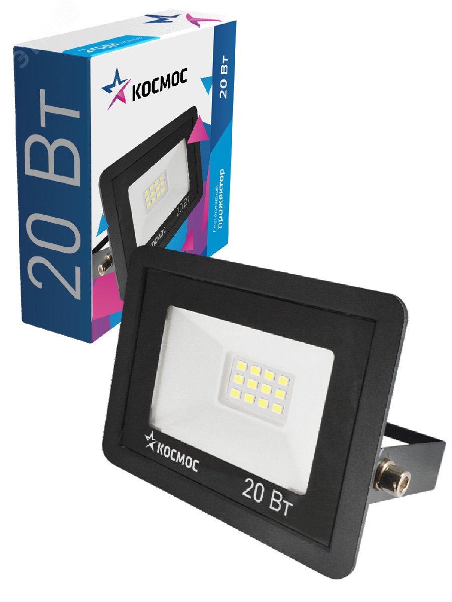 Прожектор светодиодный 20Вт 6500К IP65 1600лм КОСМОС K_PR5_LED_20 - Космос