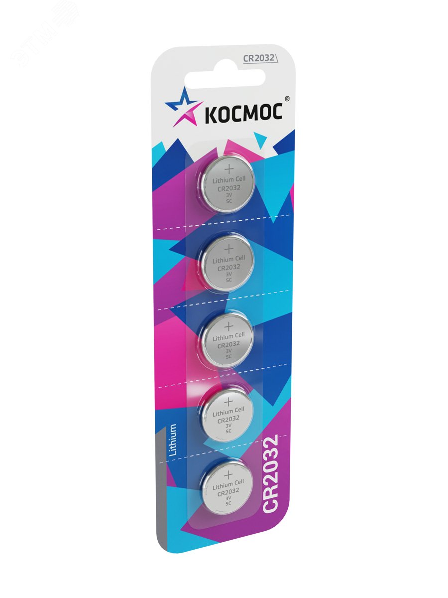 Элемент питания литиевый CR2032 5хBL (блист.5шт) KOC20325BL - Космос