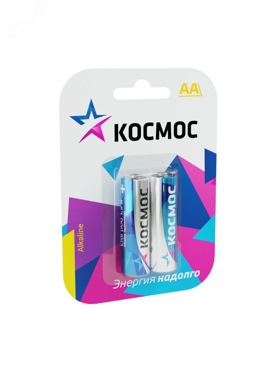 Элемент питания алкалиновый AA/LR6 BP-2 (блист.2шт) KOCLR62BL - Космос