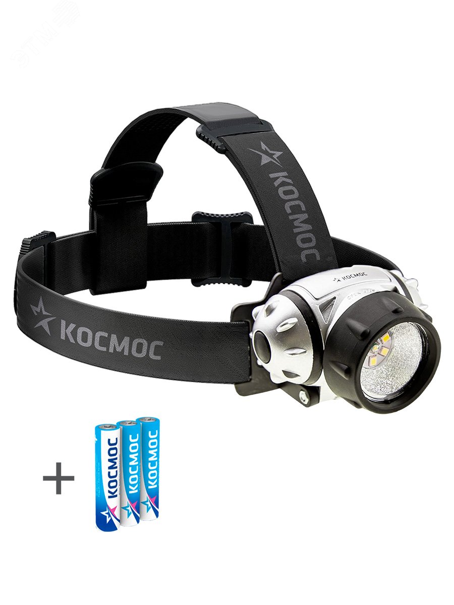 Фонарь налобный H19LED 1Вт XPE LED + 6 SMD LED 3хAAA/R03 KOC-H19-LED - Космос