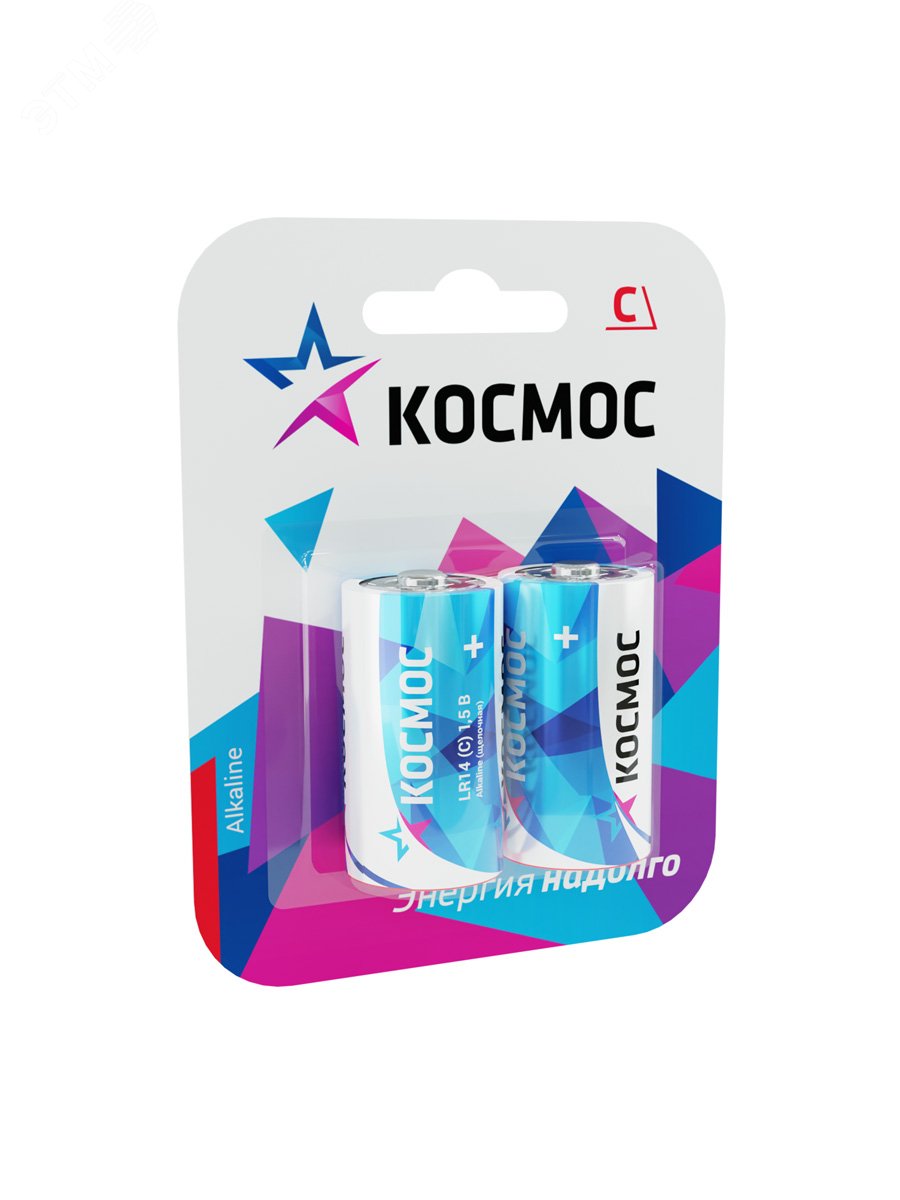 Элемент питания алкалиновый C/LR14 Максимум BP2 (блист.2шт) KOCLR14MAX2BL - Космос