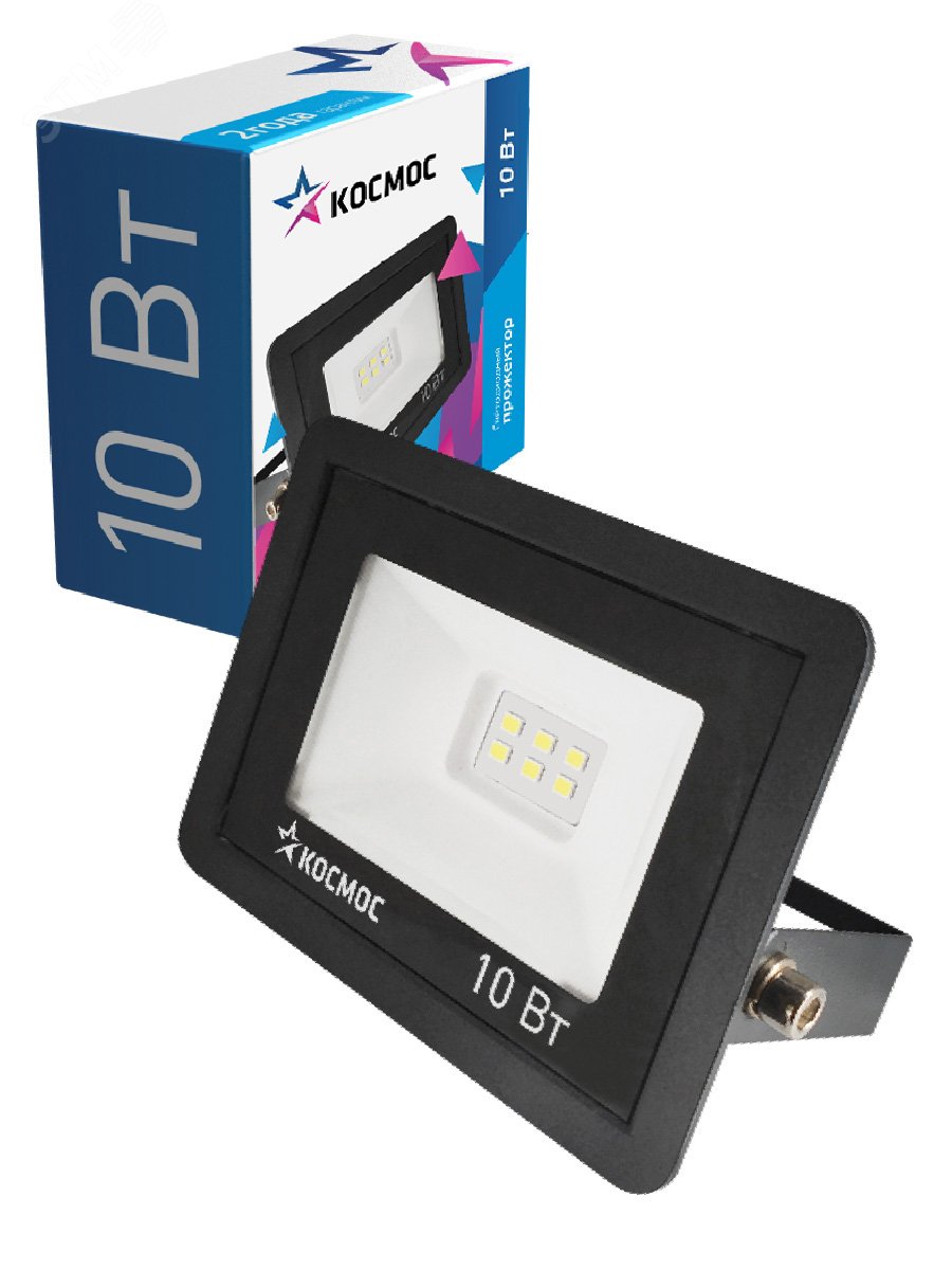 Прожектор светодиодный 10Вт 6500К IP65 800лм КОСМОС K_PR5_LED_10 - Космос