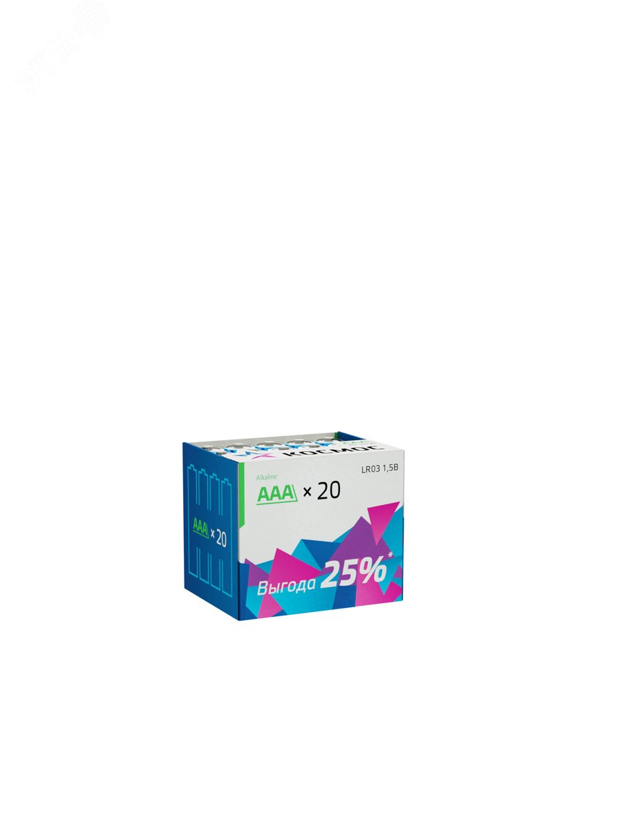 Элемент питания алкалиновый AAA/LR03 (уп.20шт) KOCLR0320BOX - Космос