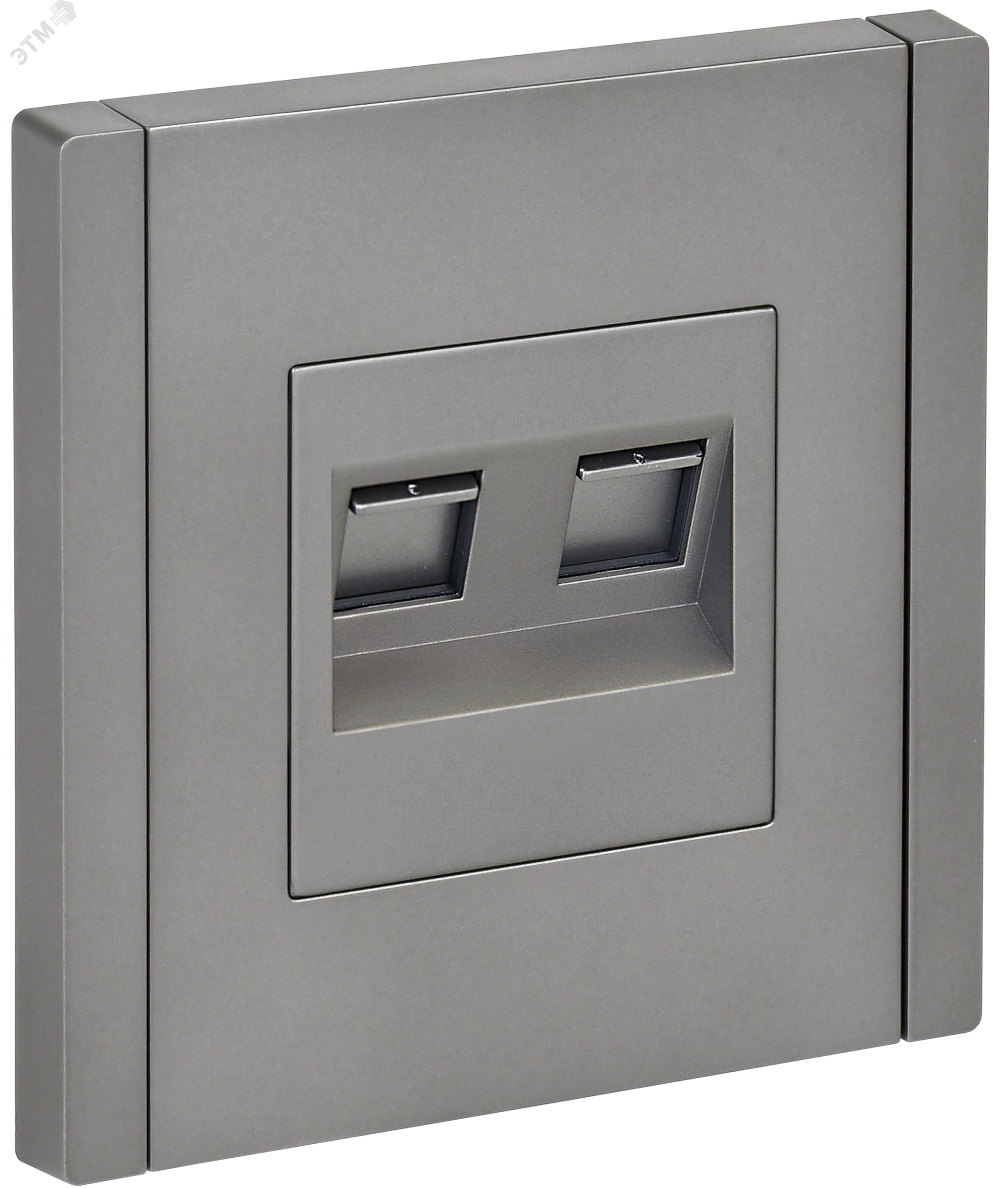 FORTE&PIANO Розетка компьютерная двойная RJ45 кат.5E FP533 сталь IEK FP-K20-1-K46 - IEK