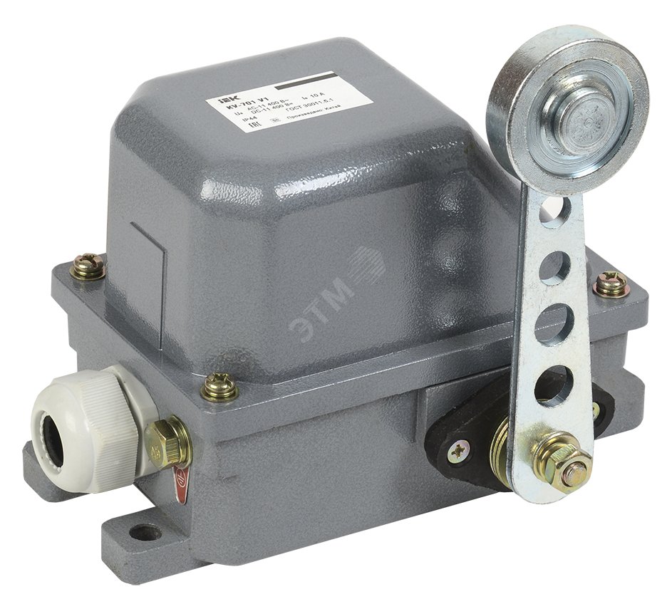 Выключатель концевой КУ-701 У1 рычаг с роликом 10А IP44 2 эл. цепи KV-1-701-1 - IEK