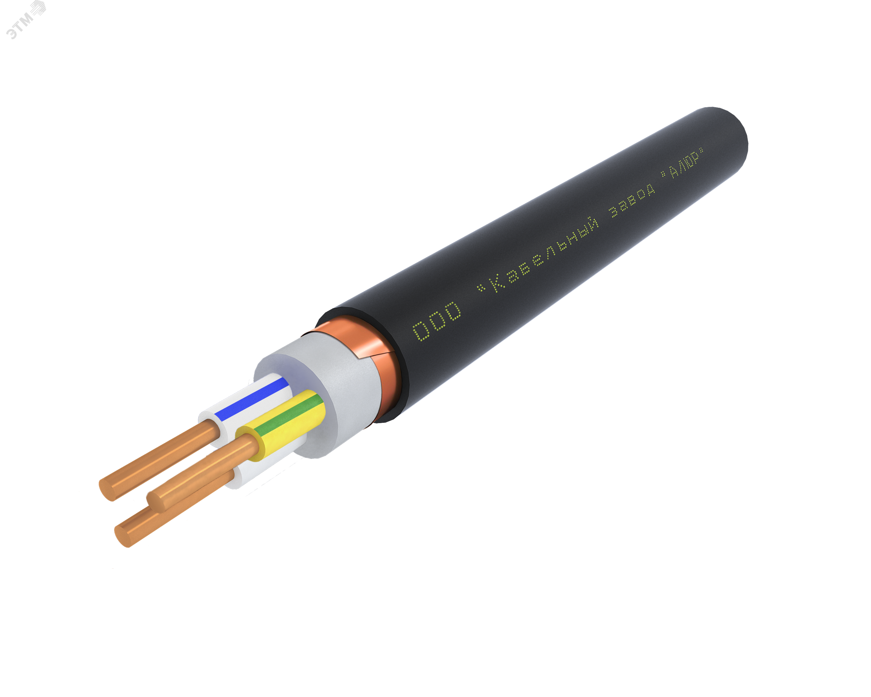 Кабель силовой ВВГЭнг(А)-LS 3х2.5 ок(N.PE)-0.66 Ч. бар 00-00006938 - АЛЮР