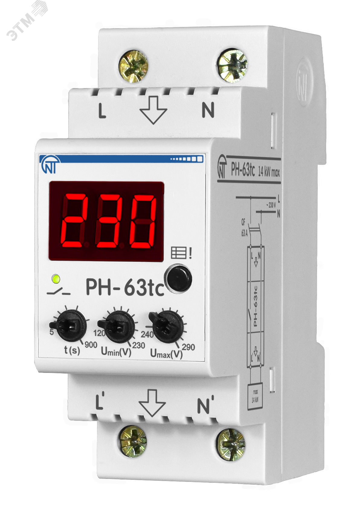 Реле напряжения РН-63tc 3425600063tc - НовАтек-Электро