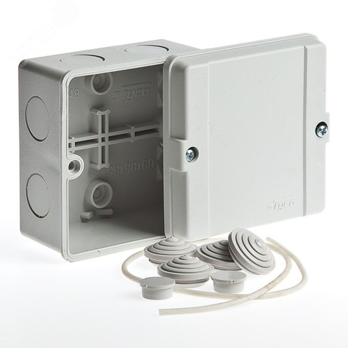 Коробка ОП Тусо распаячная 98х98х60мм сер. IP65 67048 - Ruvinil