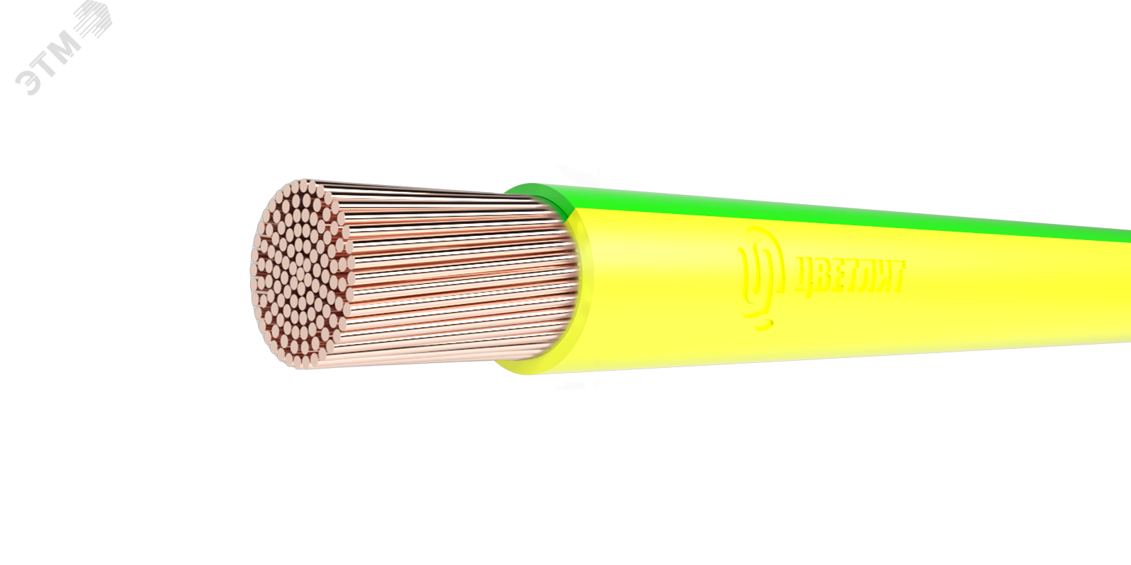 Провод ПуГВнг(А)-LS 1х1.5 450/750В Ж/З (бухта) (м) 00-00130613 - Цветлит