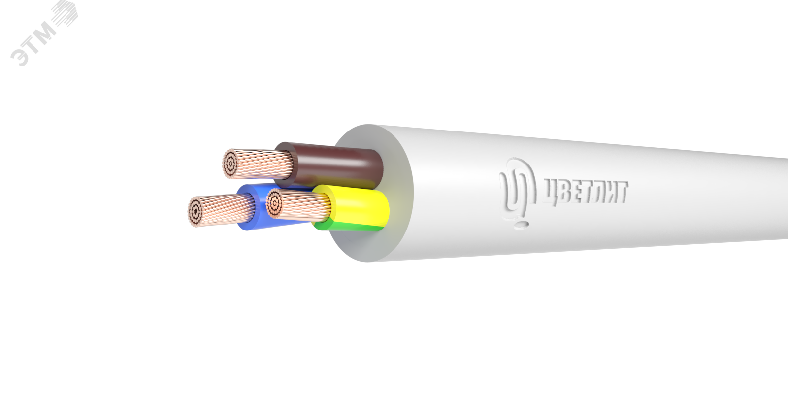 Провод ПВС 2х6+1х6 белый 00-00135356 - Цветлит