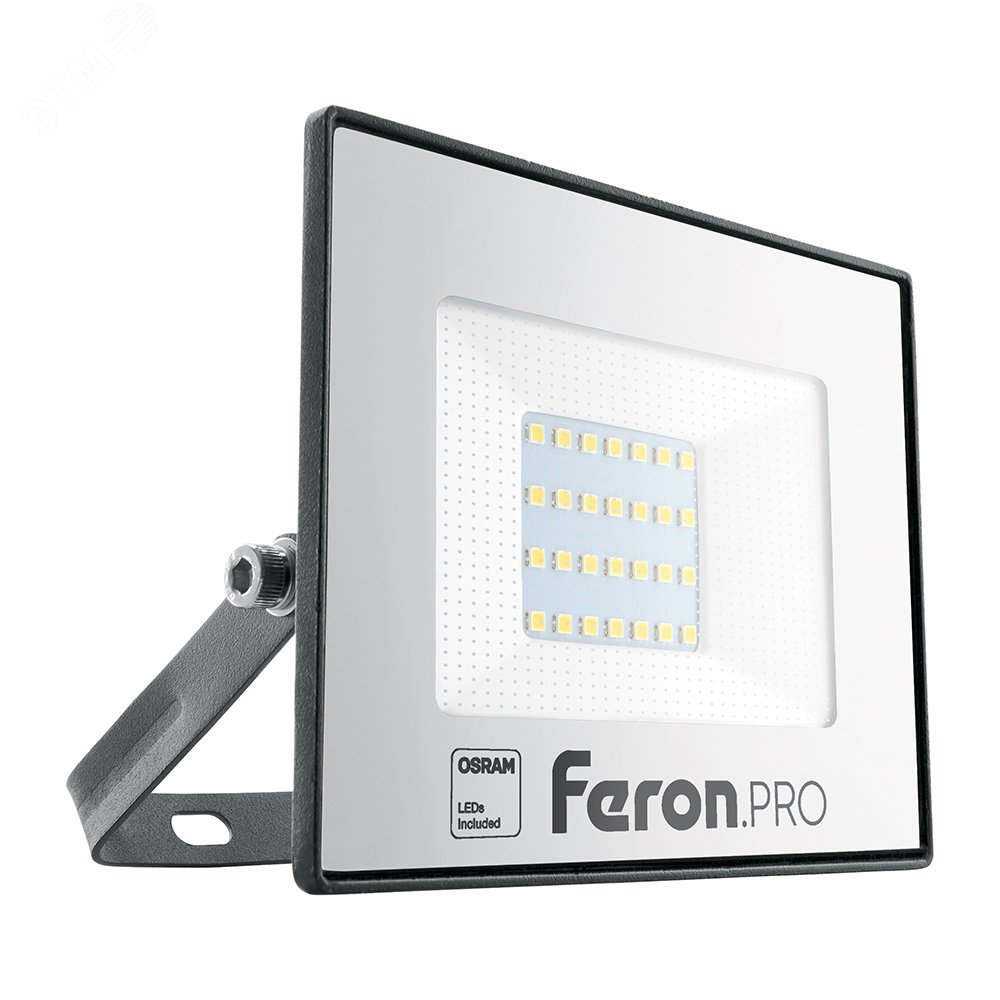 Прожектор светодиодный ДО-30w 6400К 3000Лм IP65 черный Feron.PRO 41539 - Feron