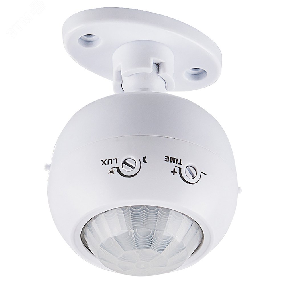Датчик движения ИК накладной 1200w 120 гр. (гориз.) 360 гр. (верт.) 8м IP20 поворотный белый 22074 - Feron