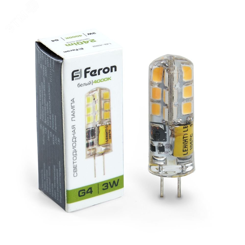 Лампа светодиодная LED 3вт 12в G4 белый капсульная 25532 - Feron