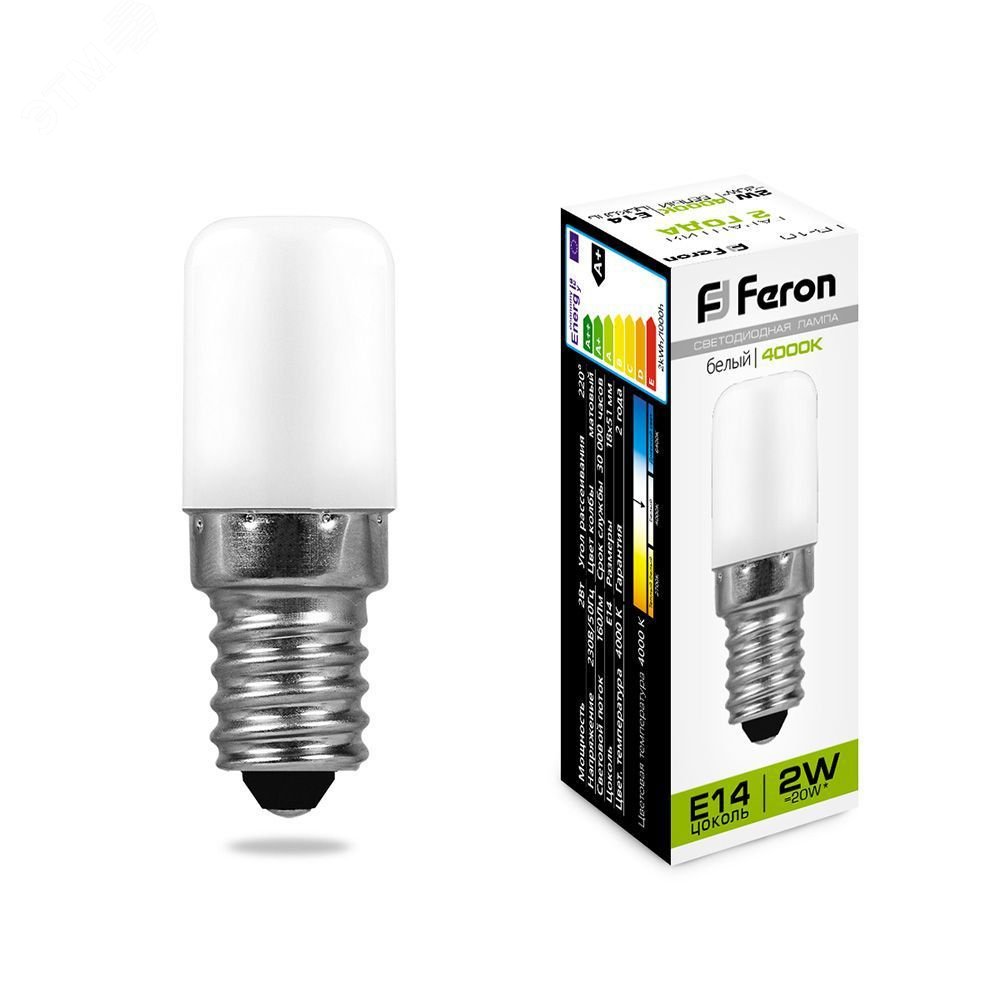Лампа светодиодная LED 2вт Е14 белый для холодильников 25897 - Feron