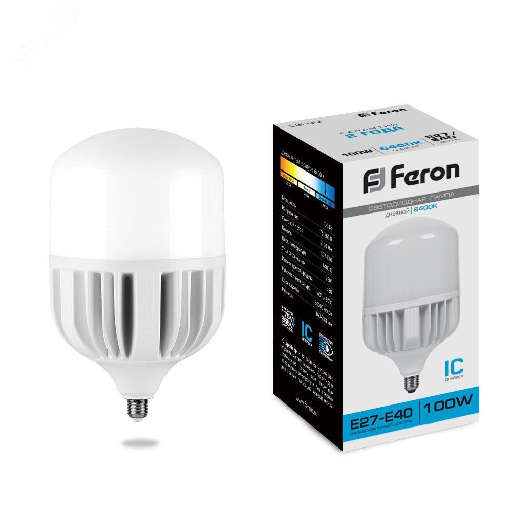 Лампа светодиодная LED 100вт Е27/Е40 дневной 25827 - Feron
