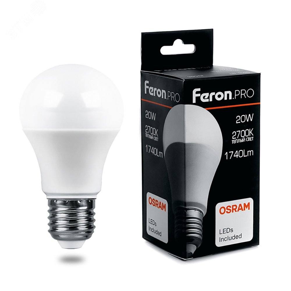Лампа светодиодная LED 20вт Е27 теплый Feron.PRO 38041 - Feron