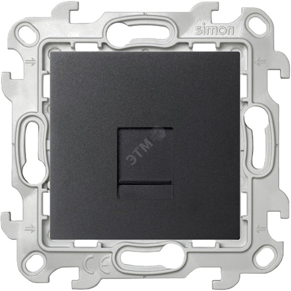 Розетка компьютерная СП 24 RJ45 кат.5E UTP IP20 механизм графит 2410598-038 - Simon
