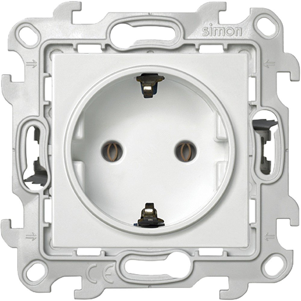 Розетка 1-м СП 24 16А IP20 2P+E Push&Go без защ. шторок механизм бел. 2420434-030 - Simon