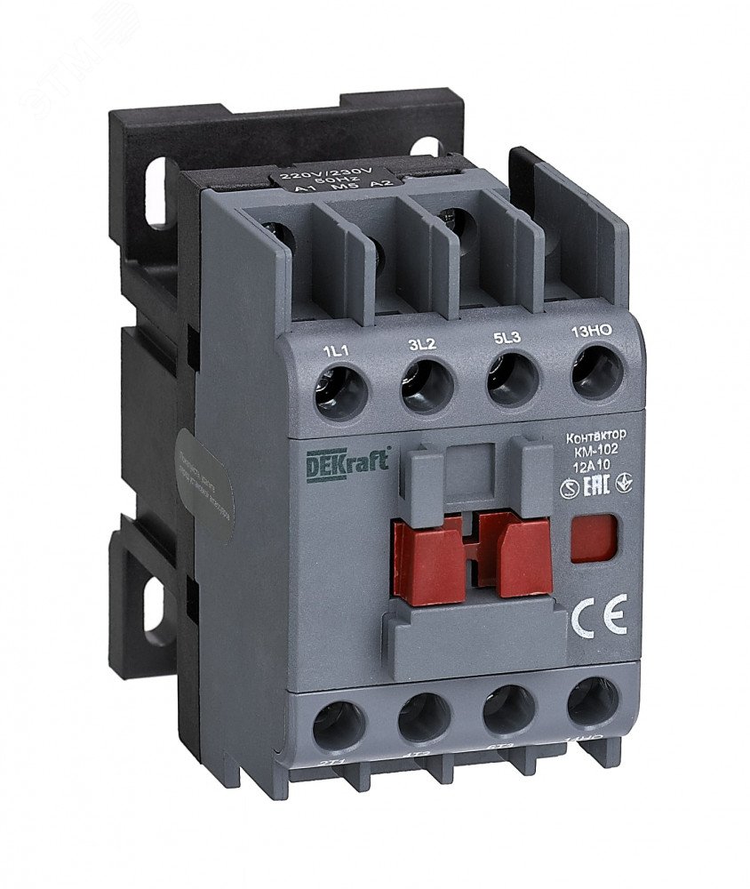 Контактор КМ-102 3п 12А кат. 230В AC 1НО AC-3 AC-4 22002DEK - DEKraft