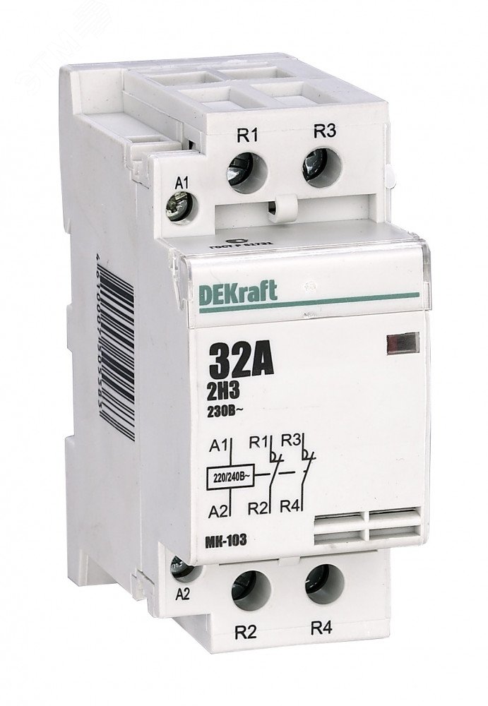 Dekraft Модульный контактор 2НЗ 40А 230В МК-103 - DEKraft
