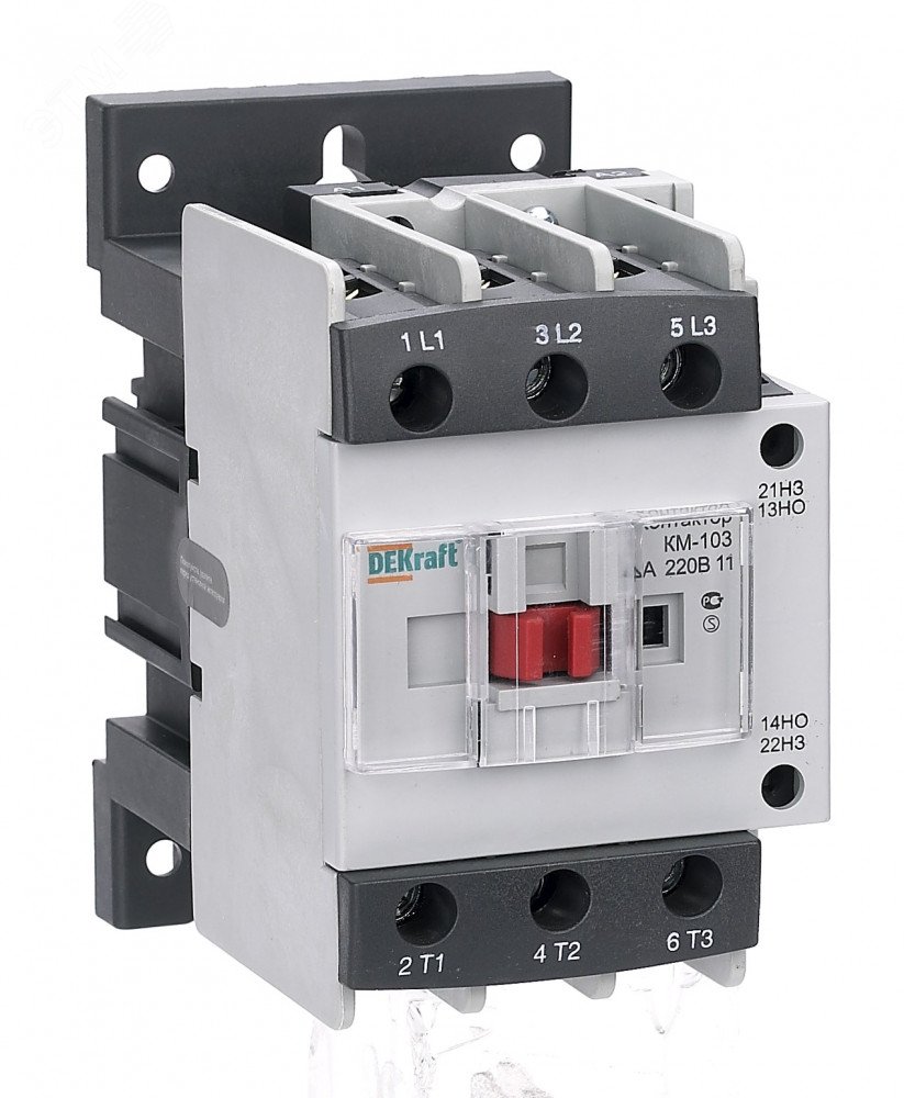 Контактор КМ-103 40А кат. 380В AC 1НО+1НЗ AC-3 22129DEK - DEKraft