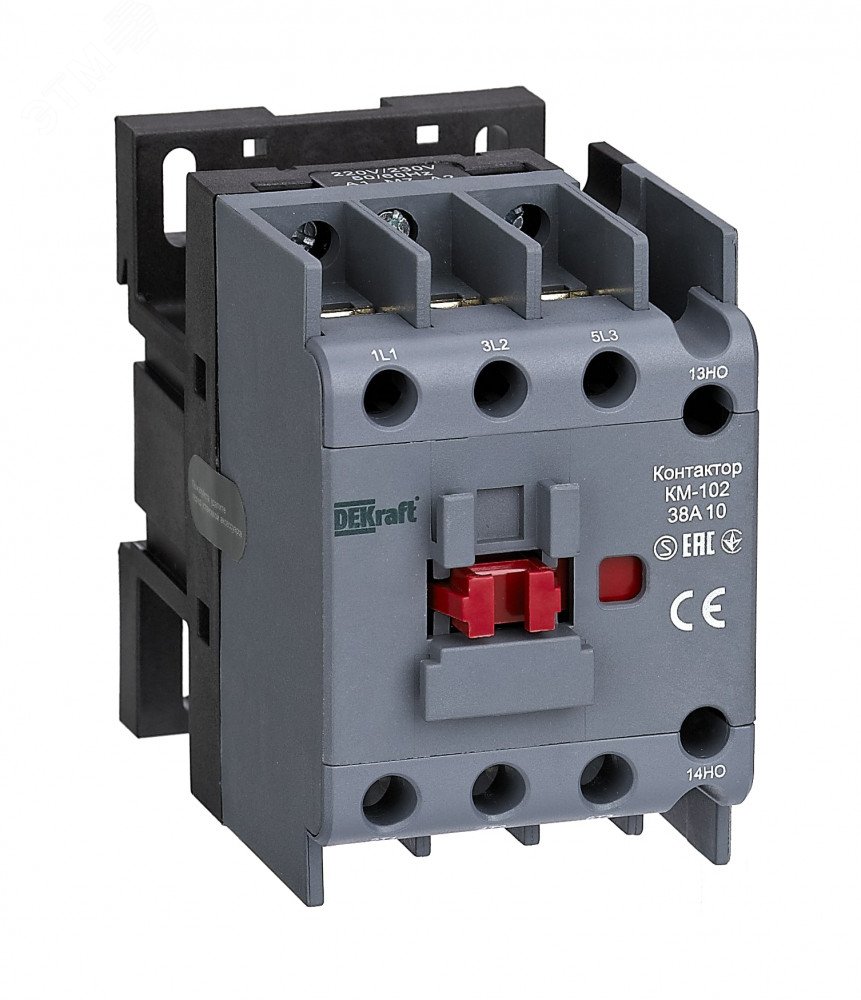 Контактор 38А 220В/230В АС3 АС4 1НЗ КМ-102 22314DEK - DEKraft