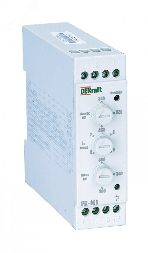 Реле контроля фаз РК-101 380В тип 02 23301DEK - DEKraft