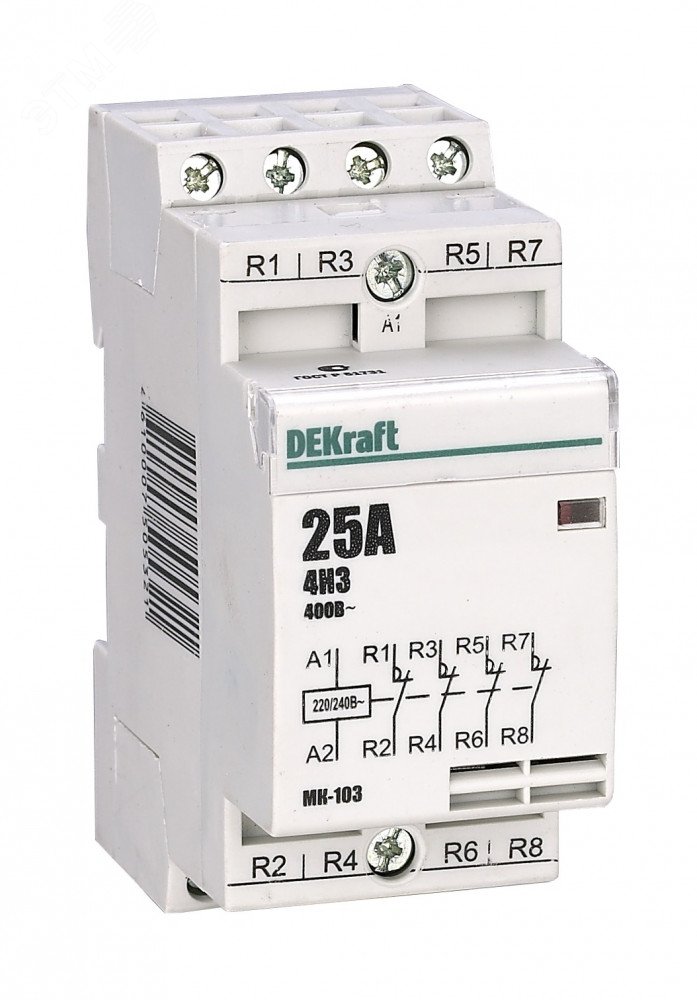 Контактор модульный 4НЗ 16А 230В МК-103 18056DEK - DEKraft