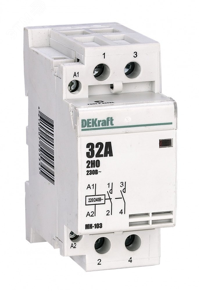 Контактор модульный 2НЗ 63А 230В МК-103 18087DEK - DEKraft