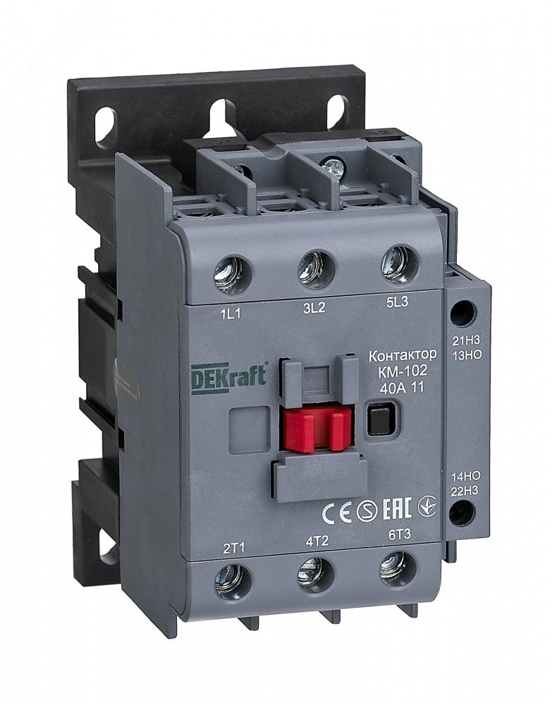 Контактор КМ-102 3п 40А кат. 230В AC 1НО+1НЗ AC-3 AC-4 22006DEK - DEKraft