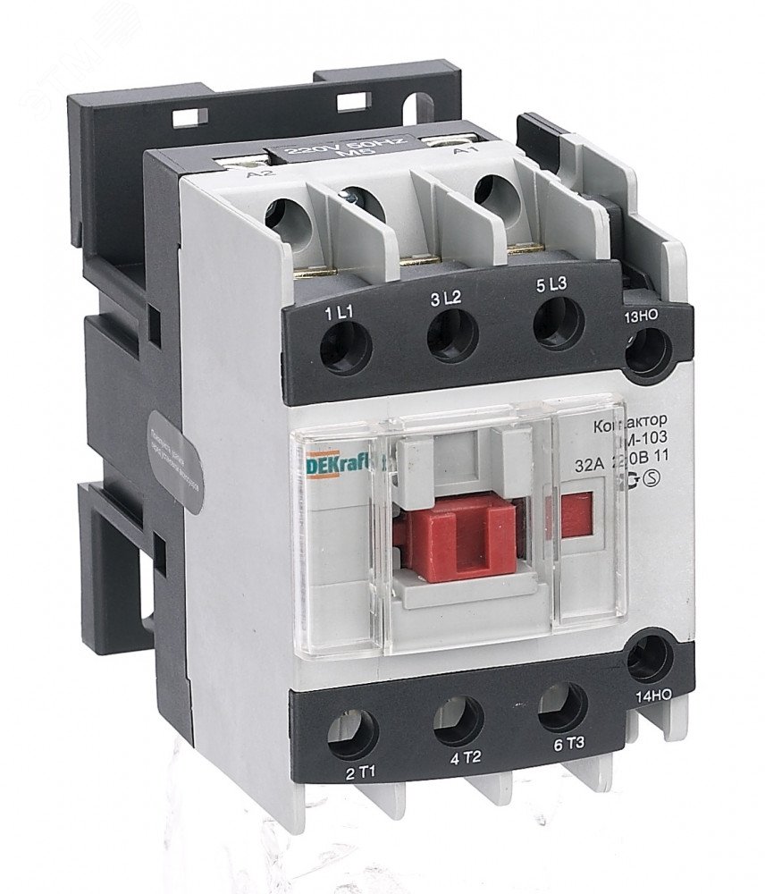 Контактор КМ-103 32А кат. 24В AC 1НО+1НЗ AC-3 22120DEK - DEKraft