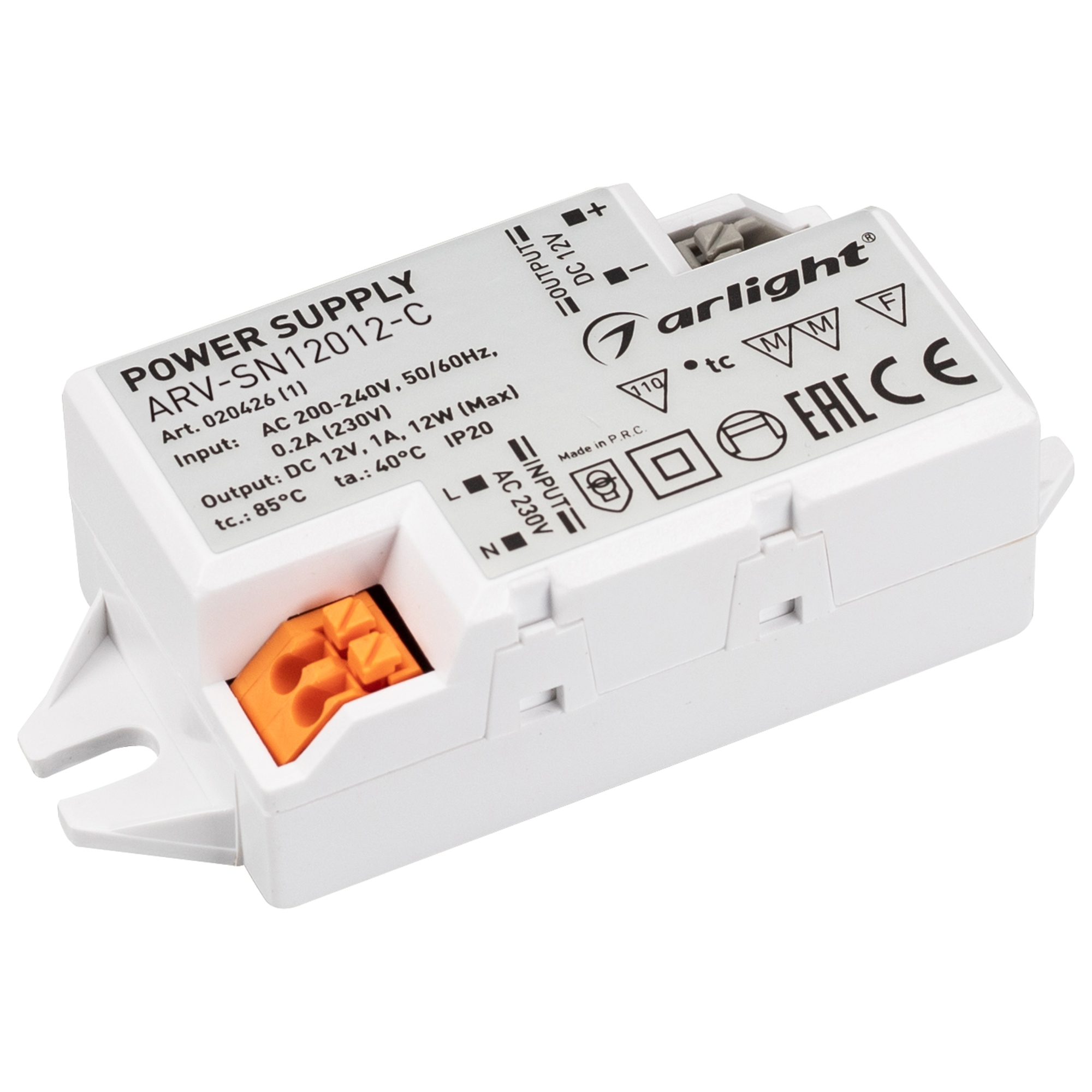 Блок питания ARV-SN12012-C (12V, 1A, 12W) 020426(1) - Arlight